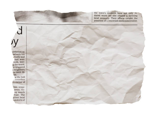istock Crumpled newspaper clipping with blank space for your copy 1718772699