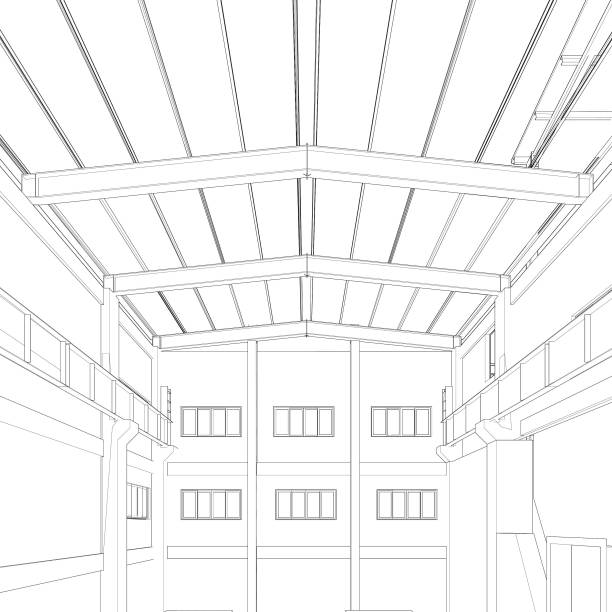 istock 3D illustration of industrial building 1718773347