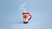 Santa Claus coffee cup with reindeer