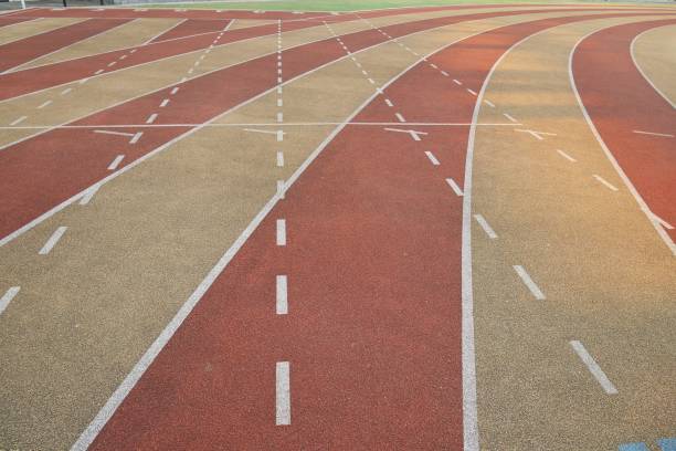 istock Track design with striking lines and colors for running athletics 1718796183