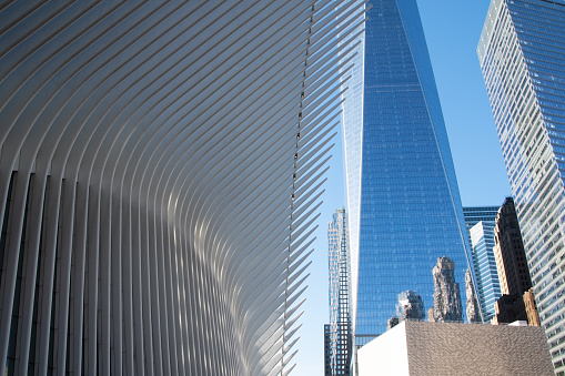 The World Trade Center in Manhattan, New York City, offers a bustling shopping mall in the heart of the iconic borough of Manhattan, NYC, NY, USA.