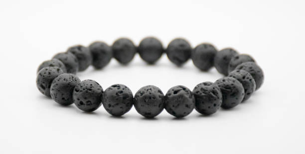 istock Bracelet, volcanic lava stone, black 1718808743