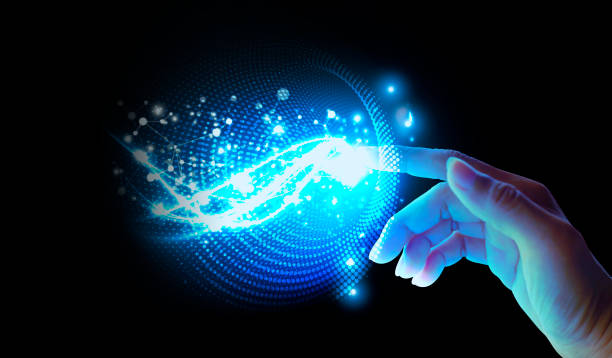 istock Businessman hand touching of digital data network transformation for next generation technology on cyberspace. 1718848843