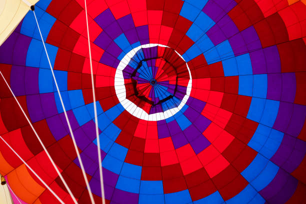 Abstract of a red sail creating an interesting pattern