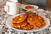 potato pancakes on a white plate