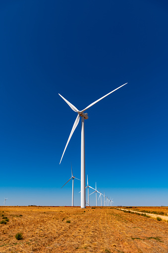 A wind farm in central Texas near the city of Abilene.