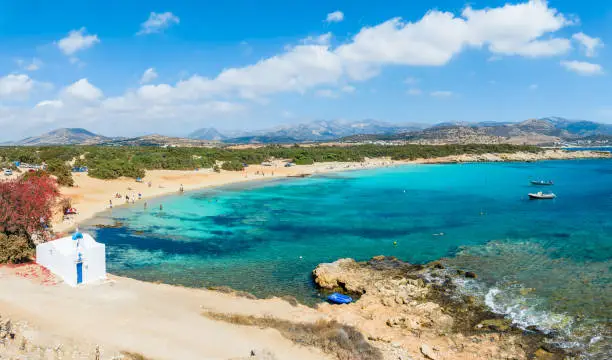 Photo of Landscape with amazing secluded sand beach Alyko, Naxos island, Greece