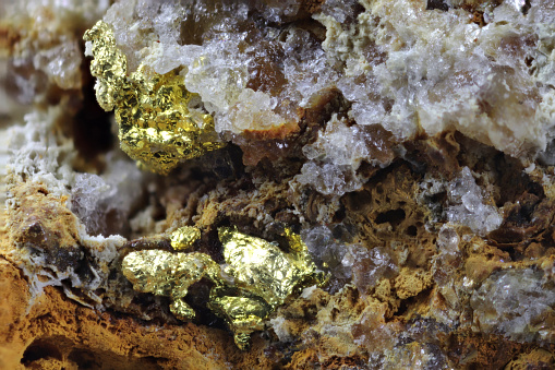 close up of native gold from Zlate Hory, Czech Republic