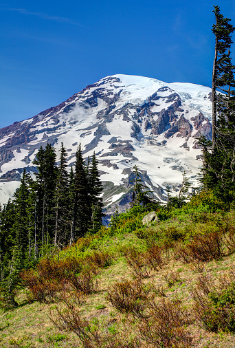 Great views from Chain Lakes Trial at Mt Baker in a sunny day