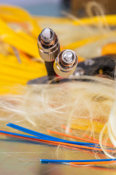 istock Optical fiber optic cables, telecommunication service 1718977965
