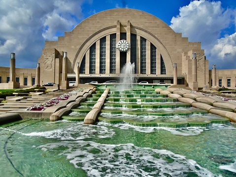 photographing the national historic landmark that is the cincinnati union terminal building - cincinnati, ohio.