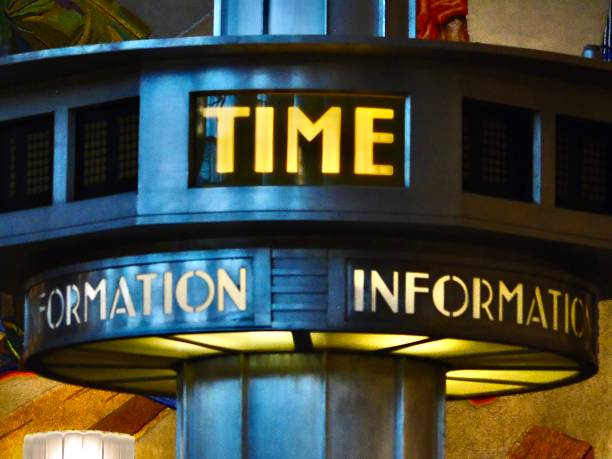 istock a yellow lighted TIME sign shines above the central information counter located inside the cincinnati union terminal building. 1719008656