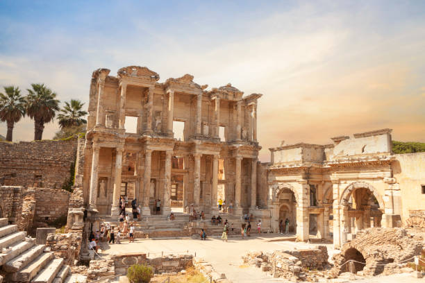 istock Ephesus ancient city, Celsius library historical ruins 1719013550