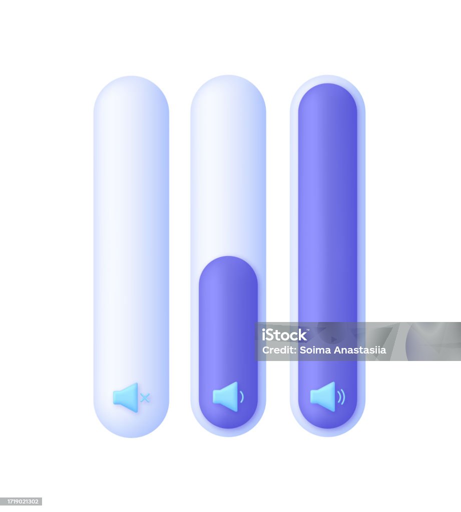 3d Volume Indicator Illustration Less And More Volume Level ...