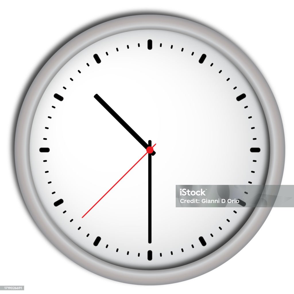 Illustration Of A Wall Clock Complete With Hands Stock Illustration