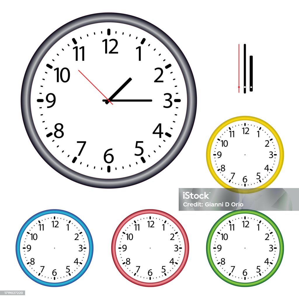 Illustration Of A Wall Clock Complete With Hands Stock Illustration
