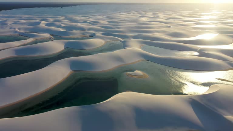 Sand dunes and rain water lagoons at northeast brazilian paradise