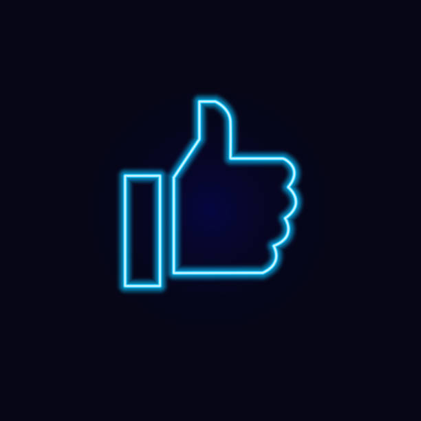 istock vector neon sign with thumbs up for decoration and design 1719139899