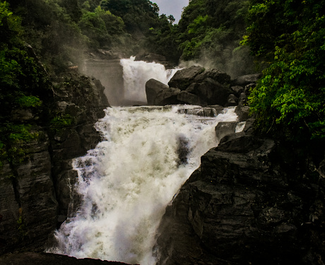 Borehill waterfalls in khasi hills, Meghalaya .