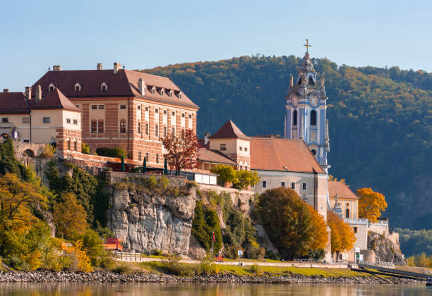 istock Durnstein town in Wachau valley in autumn, Austria 1719150721