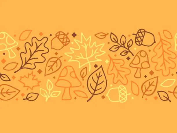 Vector illustration of Autumn Fall Leaves Seamless Tileable Background Pattern