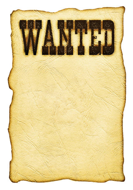 wanted poster with space for your old west text - vellum old paper textured design element imagens e fotografias de stock