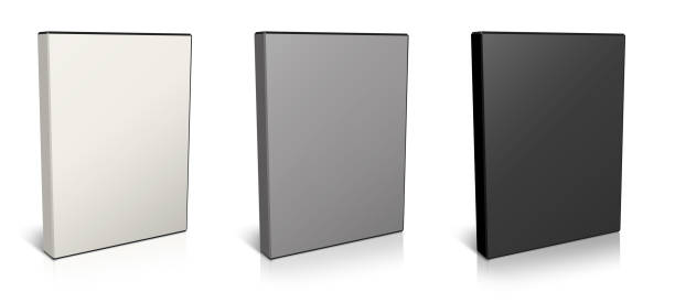 istock DVD box blank template white, grey and black for presentation layouts and design. Raster Illustration. 1719165456