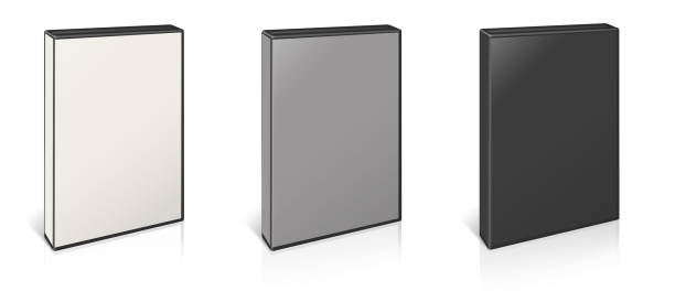 istock DVD box blank template white, grey and black for presentation layouts and design. Raster Illustration. 1719165989