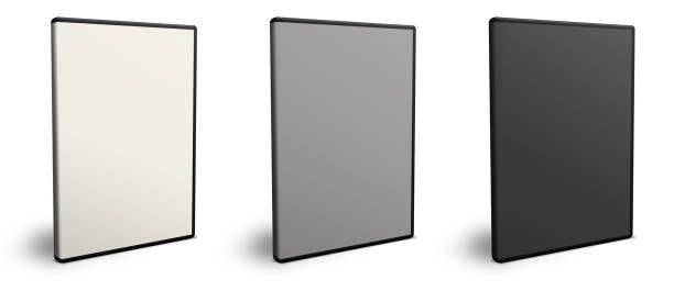 istock DVD box blank template white, grey and black for presentation layouts and design. Raster Illustration. 1719177922