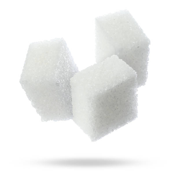 istock Flying cubes of sugar on white background 1719190271