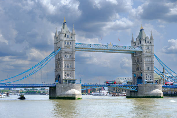 Iconic Tower Bridge connecting London with Southwark on the Thames River in East London