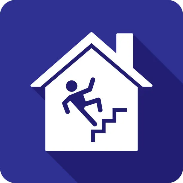 Vector illustration of House Danger Falling Icon Silhouette