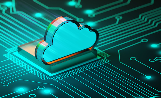 Cloud computing storage technology background, digital data services innovation concept
