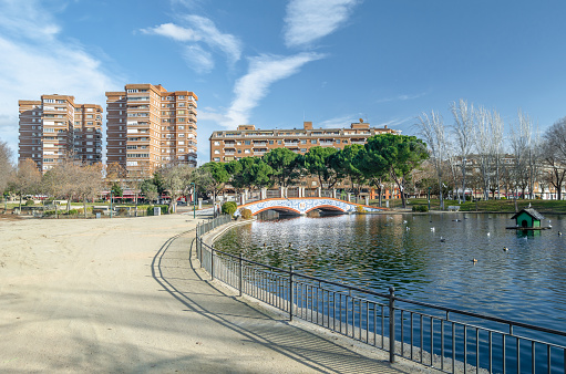 Park in the town of Talavera de la Reina, Toledo province, Castilla La Mancha, central Spain