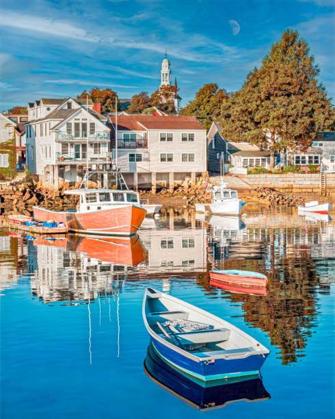 New England Harbor in Autumn