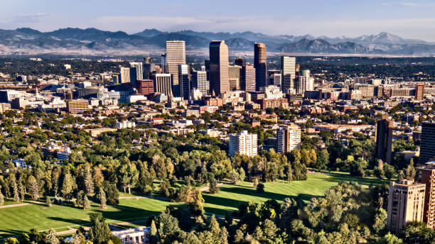 istock Denver Colorado skyline from the air 1719422682