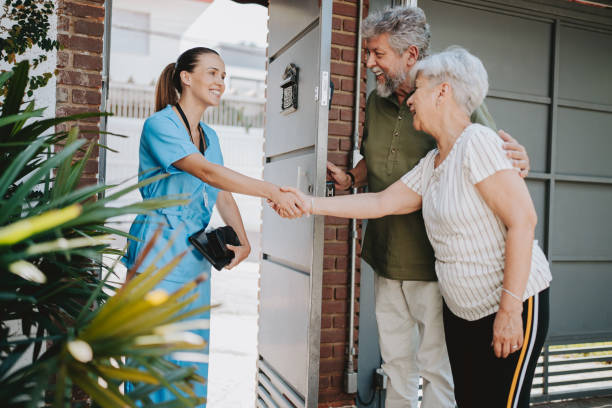 istock Nurse home visit senior couple 1719537467