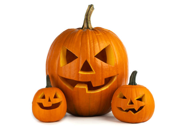 istock three halloween pumpkin isolated on white 1719567702