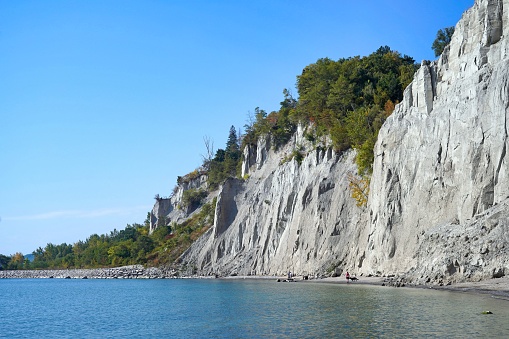 Lake Ontario shoreline near Toronto, Scarborough Bluffs sandstone cliffs