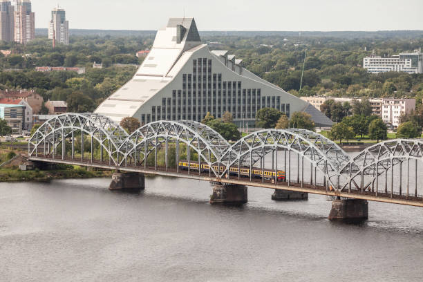 Picture of the Riga Railway bridge. The Railway Bridge (or Dzelzcela tilts) is a bridge that crosses the Daugava river in Riga, the capital of Latvia.