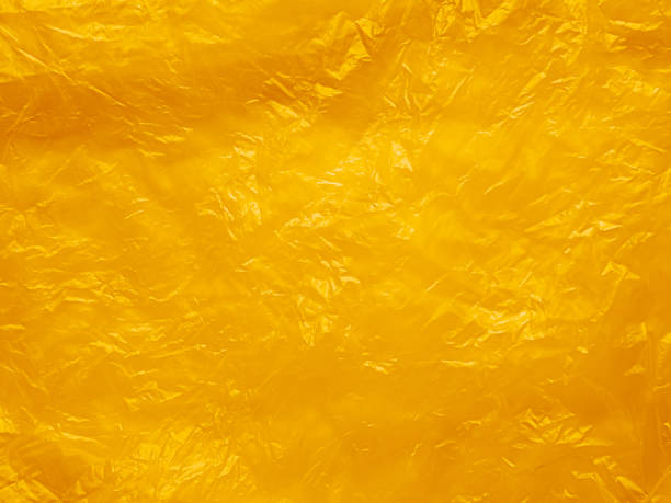 Orange Plastic Texture Wrap Overlay Yellow Background Effect Bag Sticker Foil Pattern Wrinkle Film Grunge Mockup Package Backdrop Scene Color Summer Clear Mockup Poster Glossy Wall Sheet