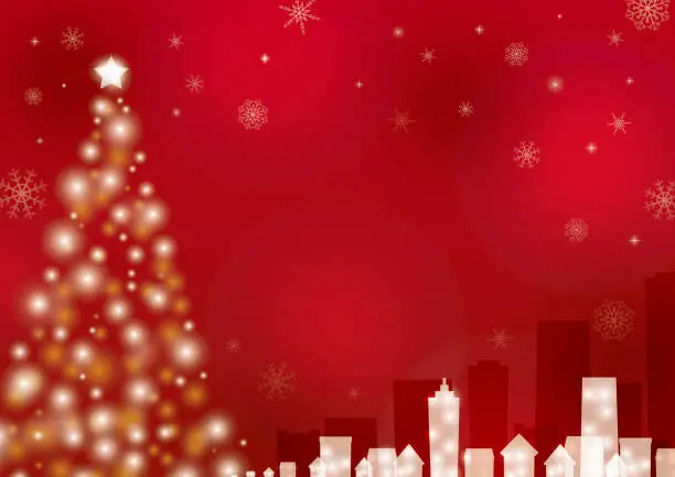 Vector illustration of Christmas Tree and Street Backgrounds Web graphics