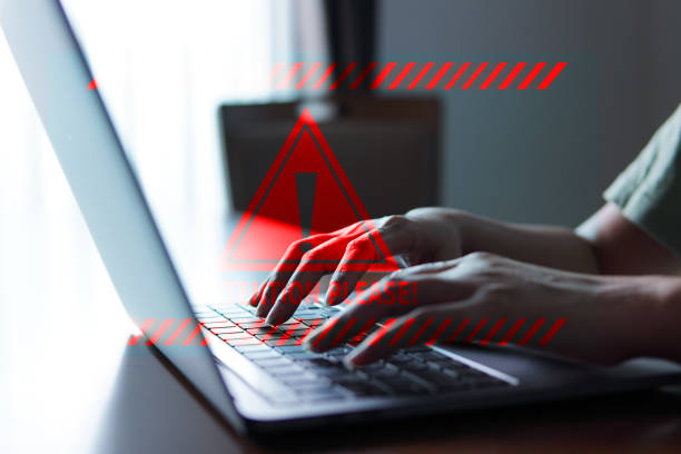 istock Application alert information and Alert warning popup and error system showing. cyber attack and emergency information on online network. 1719594313