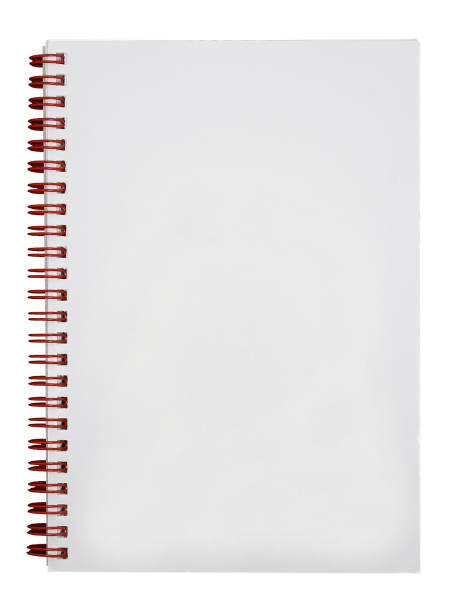 Blank notebook paper with ring spine isolated on white background