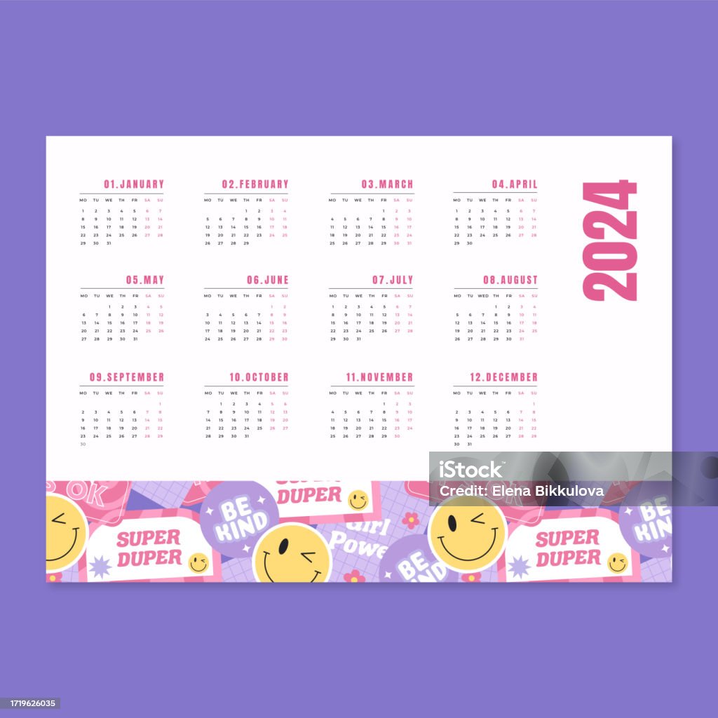 Kalender Horizontal Y2k Untuk 2024 Ilustrasi Stok Unduh Gambar Kalender Horizontal Y2k Untuk 2024 Ilustrasi Stok Unduh Gambar