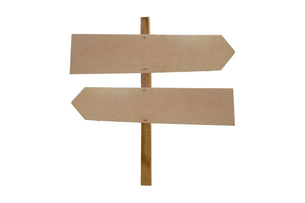 istock Wooden signpost on white background, Clipping path 1719634600