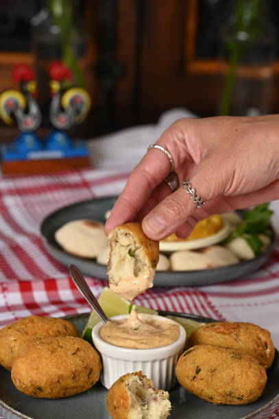 istock fried cod cake with herb sauce baked fish Portuguese food 1719642151