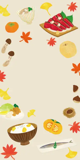 Vector illustration of Autumn Taste Template Background