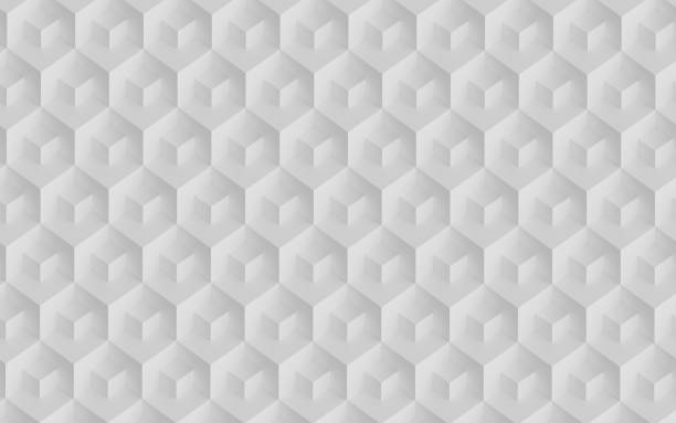 istock Abstract design with reteating pattern of overlaying white cubes. 3d illustration (rendering). Isometric view 1719677125