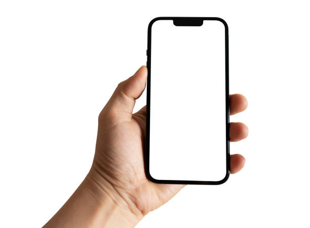 istock Hands holding smartphone isolated on transparent background - PNG format. 1719702764